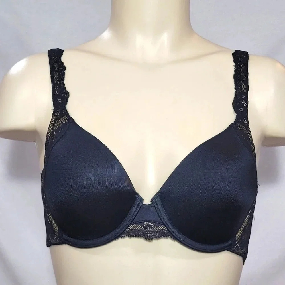 34DD Maidenform 7549 Pure Genius! Extra Cover UW Bra Black NWT